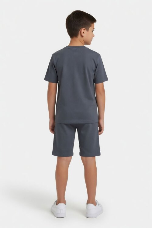 Füme Adventure Yazılı Baskılı Erkek Çocuk Tişörtlü Şortlu Takım 23929