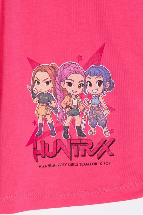 Fuşya Kız Çocuk Temalı Şortlu Tişörtlü 2li Alt Üst Takım  23965