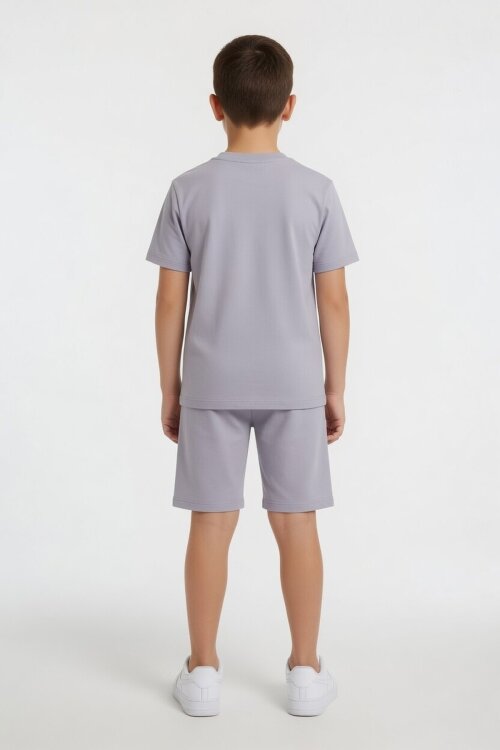 Gri Kirpi Sonic Baskılı Erkek Çocuk Tişörtlü Şortlu 2li Takım 23976