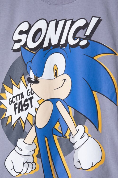 Gri Kirpi Sonic Baskılı Erkek Çocuk Tişörtlü Şortlu 2li Takım 23976