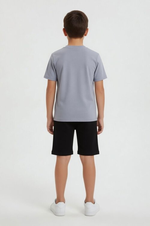 Gri Örümcek Adam Temalı Tişörtlü Şortlu Erkek Çocuk 2li Takım  23960