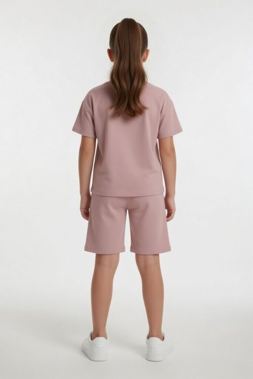 Gül Kurusu Girls Baskılı Kız Çocuk Şortlu Tişörtlü 2li Takım  23856