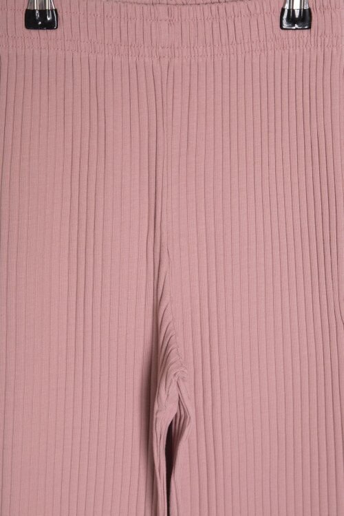 Gül Kurusu Karakter Baskılı Tişörtlü Fitilli Pantolonlu Kız Çocuk 2li Takım 23831