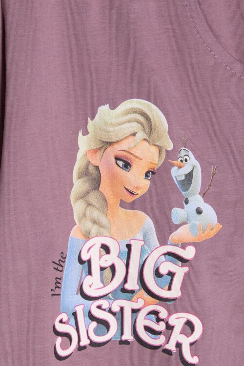 Gül Kurusu Karlar Kraliçesi Baskılı Kız Çocuk Tişörtlü Şortlu Takım  23952