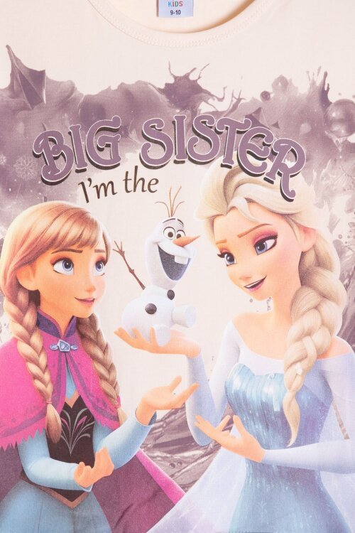 Gül Kurusu Karlar Kraliçesi Baskılı Kız Çocuk Tişörtlü Şortlu Takım  23952