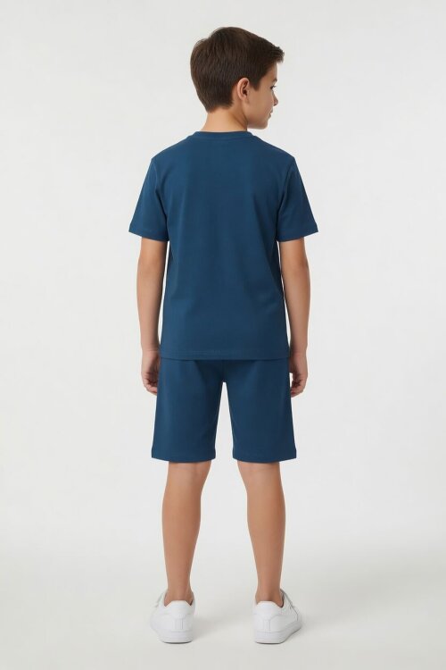 İndigo Adventure Yazılı Baskılı Erkek Çocuk Tişörtlü Şortlu Takım 23972
