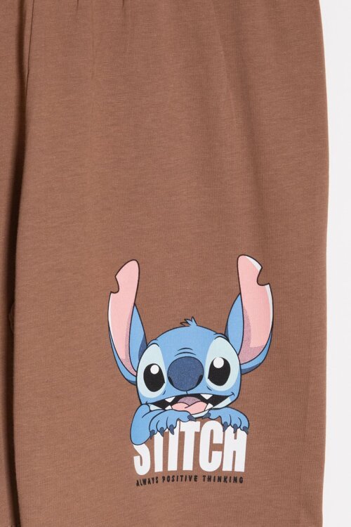 Kahverengi Palmiye Desenli Çizgili Tişörtlü Erkek Çocuk Şortlu 2li Takım 23932