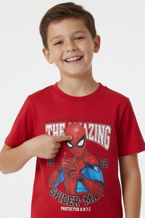 Kırmızı Amazing Örümcek Adam Baskı Erkek Çocuk Şortlu 2li Takım 23984