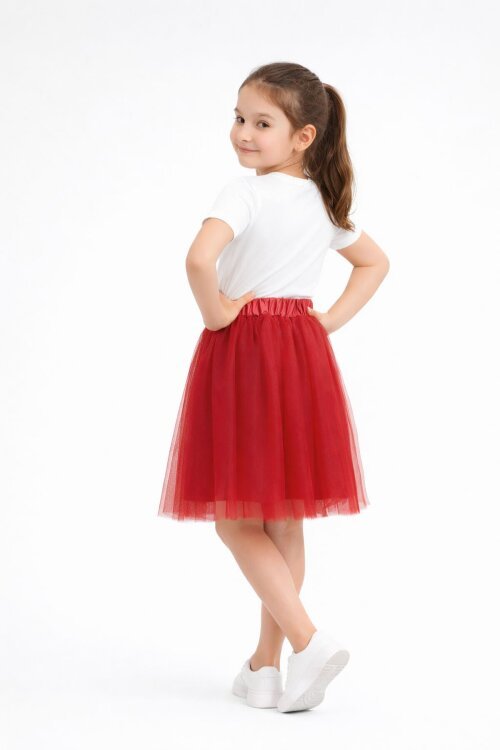 Kırmızı Kız Çocuk Esnek Bel Tütü Etek  23849
