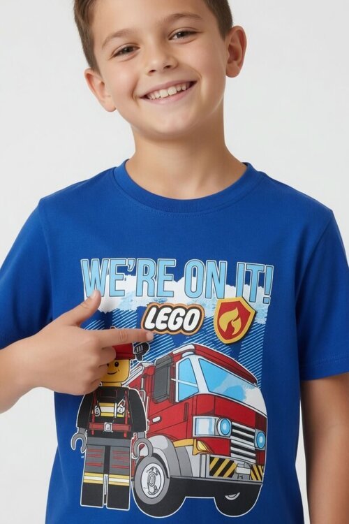 Lacivert Lego Temalı Erkek Çocuk Tişörtlü ve Şortlu 2li Takım  23939