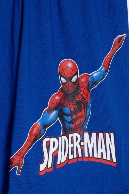 Lacivert Örümcek Adam Baskılı Tişörtlü Erkek Çocuk Şortlu Takım  23943