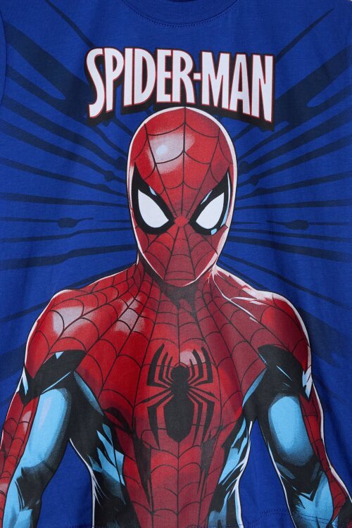 Lacivert Örümcek Adam Temalı Tişörtlü Şortlu Erkek Çocuk 2li Takım  23961