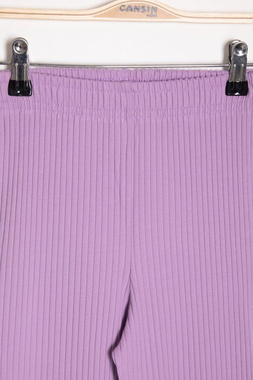 Lila Karakter Baskılı Tişörtlü Fitilli Pantolonlu Kız Çocuk 2li Takım 23830