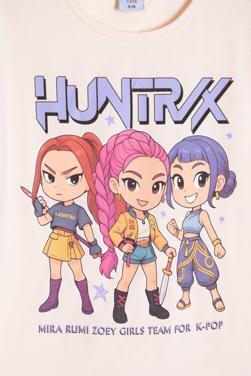 Lila Kız Çocuk Temalı Şortlu Tişörtlü 2li Alt Üst Takım  23935