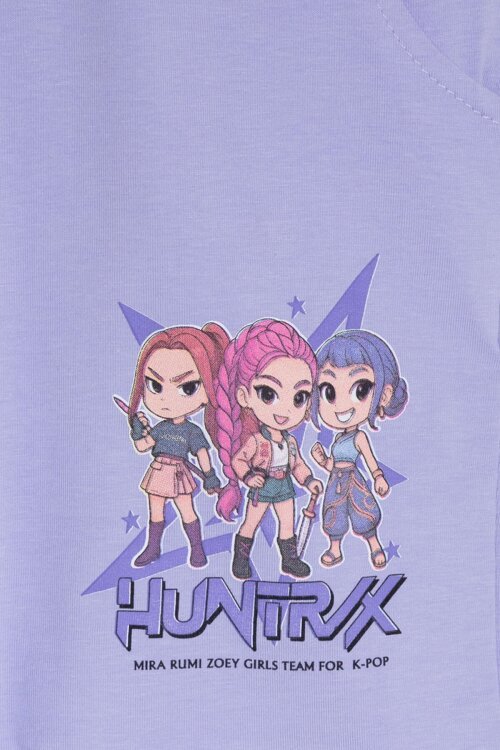 Lila Kız Çocuk Temalı Şortlu Tişörtlü 2li Alt Üst Takım  23935