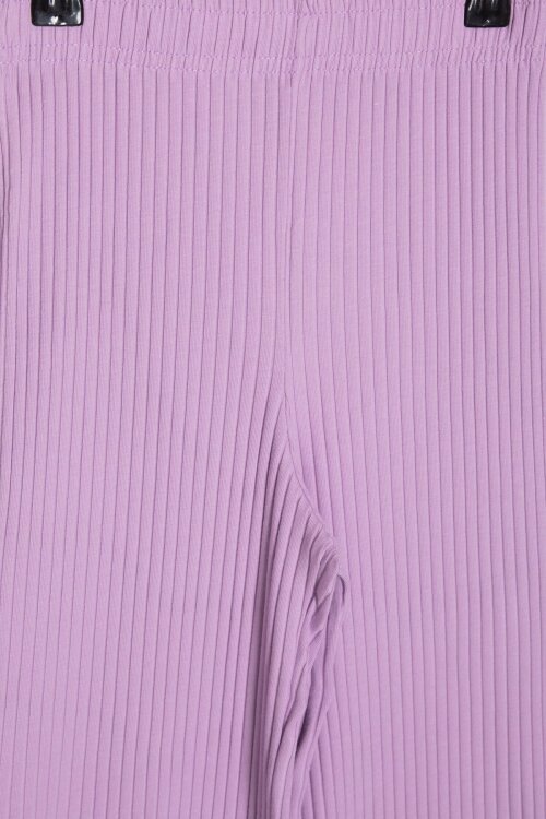 Lila Minnie Desenli Tişörtlü Fitilli Pantolonlu Kız Çocuk Alt Üst Takım 23834