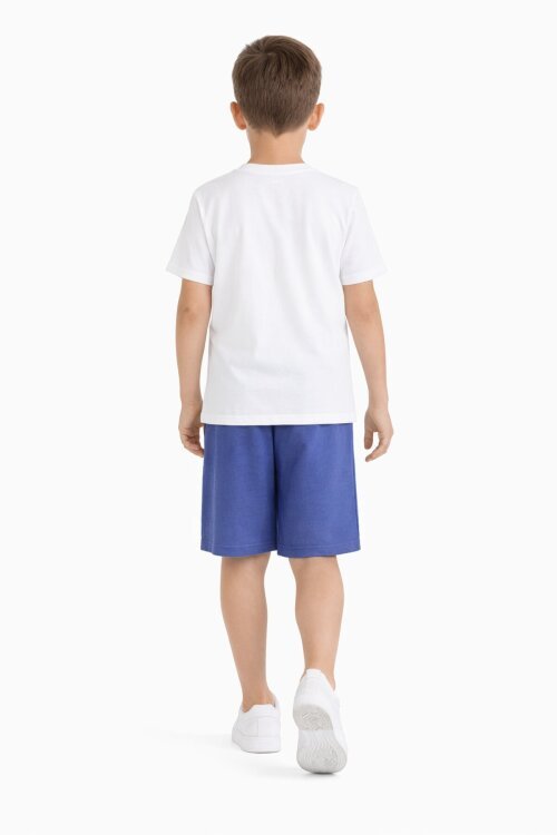 Mavi Creative Yazılı Desenli Tişörtlü Erkek Çocuk Şortlu Takım 23791