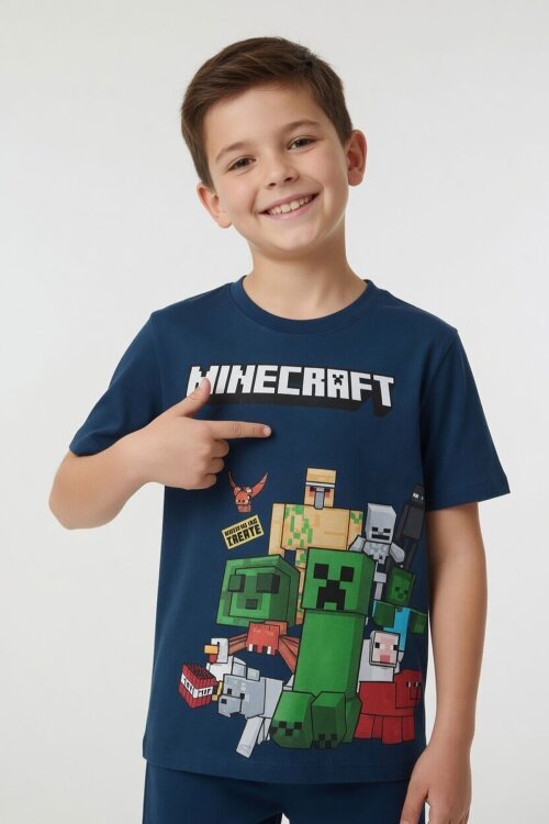 Mavi Erkek Çocuk Oyun Karakter Baskılı Şortlu 2li Takım  23986