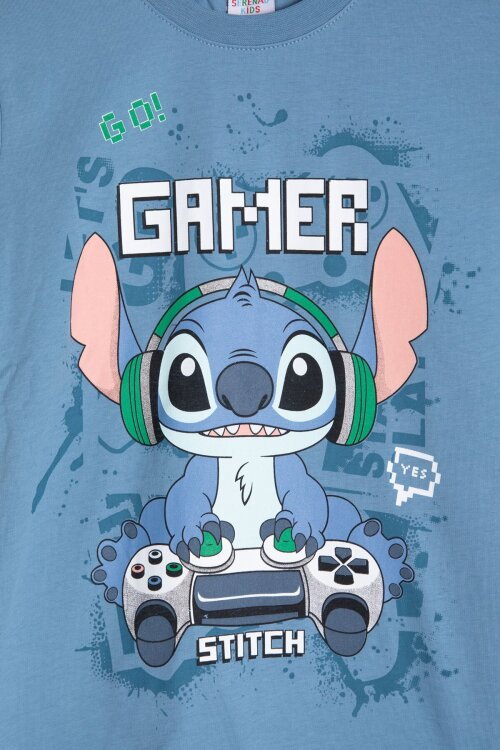Mavi Gamer Karakter Baskılı Tişörtlü Erkek Çocuk Eşofman Takımı  23875