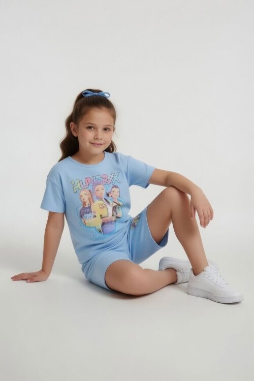 Mavi Girls Baskılı Kız Çocuk Şortlu Tişörtlü 2li Takım  23854