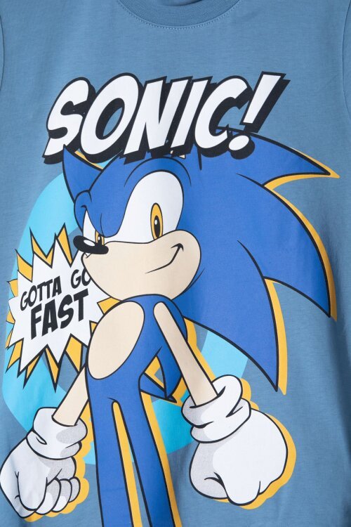 Mavi Kirpi Sonic Baskılı Erkek Çocuk Tişörtlü Şortlu 2li Takım 23975