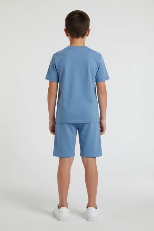 Mavi Örümcek Adam Baskılı Tişörtlü Erkek Çocuk Şortlu Takım  23942