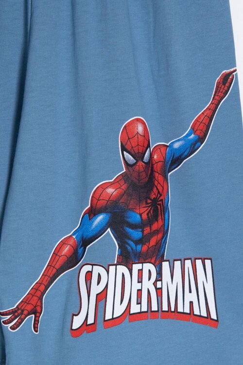 Mavi Örümcek Adam Baskılı Tişörtlü Erkek Çocuk Şortlu Takım  23942