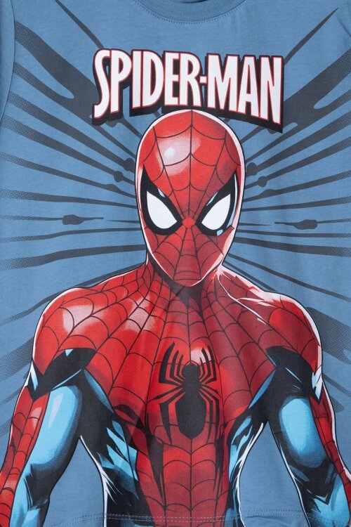 Mavi Örümcek Adam Temalı Tişörtlü Şortlu Erkek Çocuk 2li Takım  23959