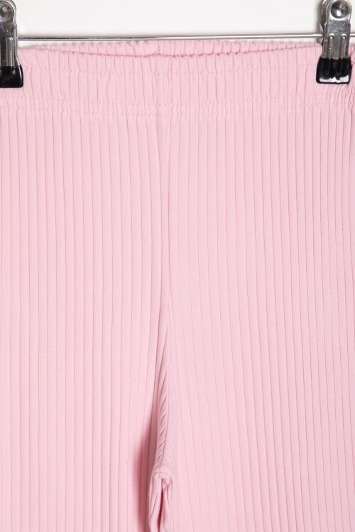 Pudra Karakter Baskılı Tişörtlü Fitilli Pantolonlu Kız Çocuk 2li Takım 23832