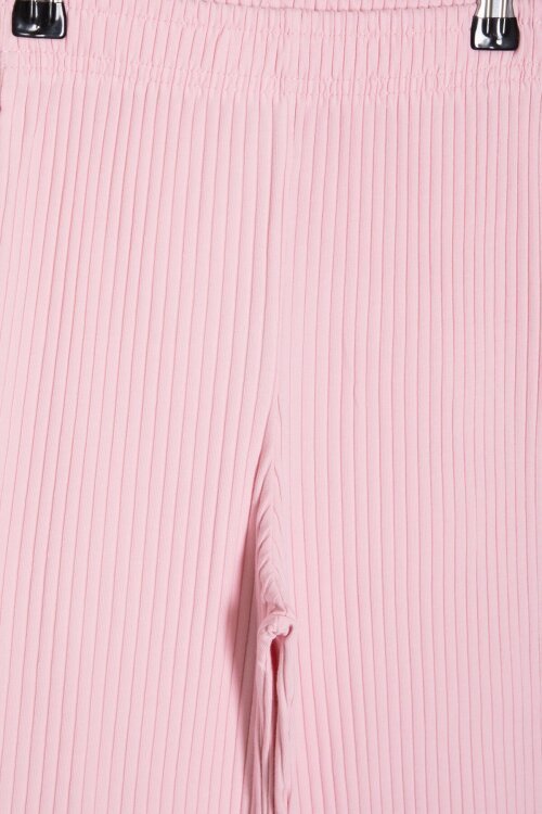 Pudra Minnie Desenli Tişörtlü Fitilli Pantolonlu Kız Çocuk Alt Üst Takım 23836