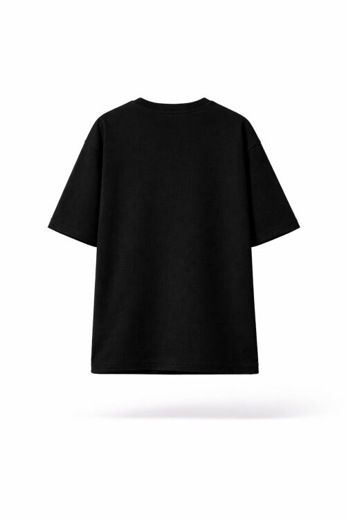 Siyah Düz Bisiklet Yaka Erkek Tişört 18079