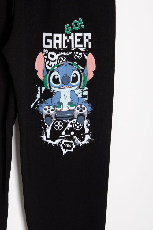 Siyah Gamer Karakter Baskılı Tişörtlü Erkek Çocuk Eşofman Takımı  23874