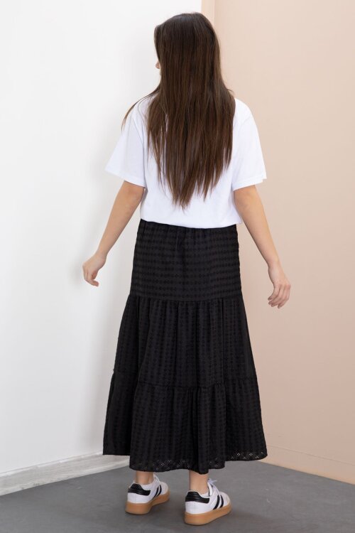 Siyah Kız Çocuk Uzun Kesim Fistolu Etek  23776