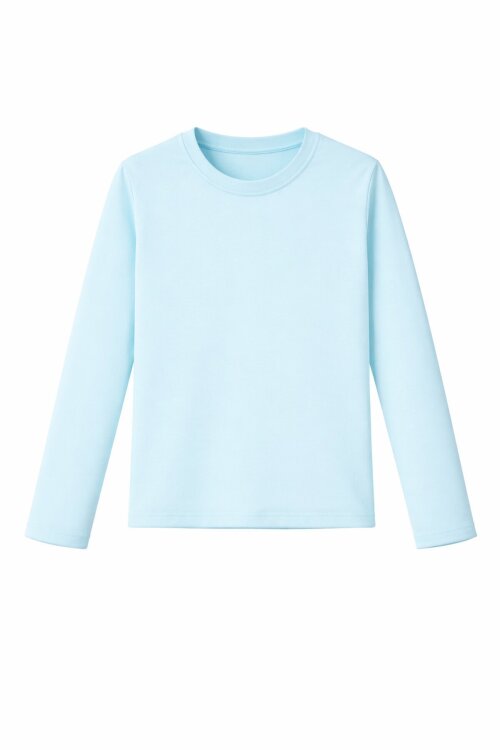 Su Yeşili Uzun Kollu Kız Çocuk Düz Sweatshirt 16424