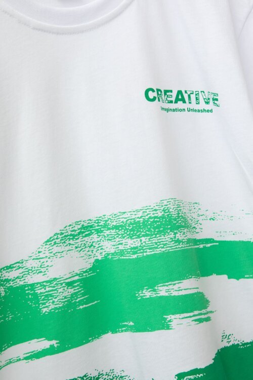 Yeşil Creative Yazılı Desenli Tişörtlü Erkek Çocuk Şortlu Takım 23790