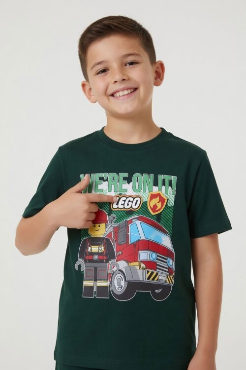 Yeşil Lego Temalı Erkek Çocuk Tişörtlü ve Şortlu 2li Takım  23937