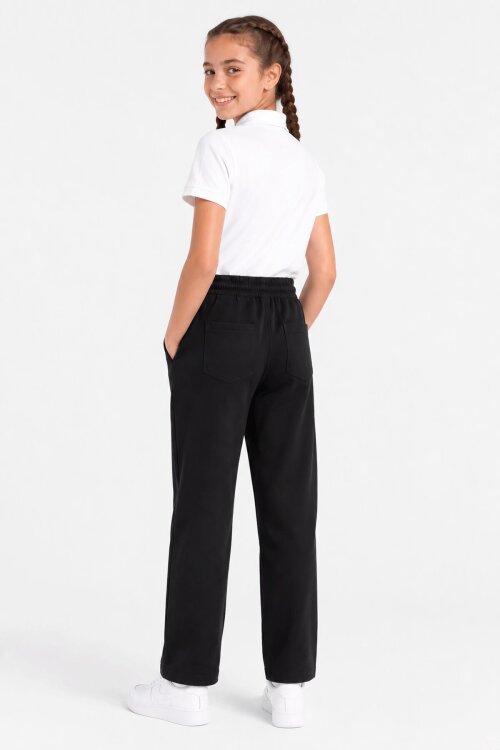 Siyah Beli Lastikli Basic Kız Çocuk Okul Pantolon 19199