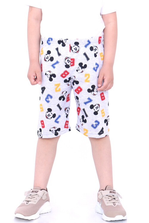 Erkek Çocuk Gri Fare Baskı 2-8 Yaş Kapri 5029