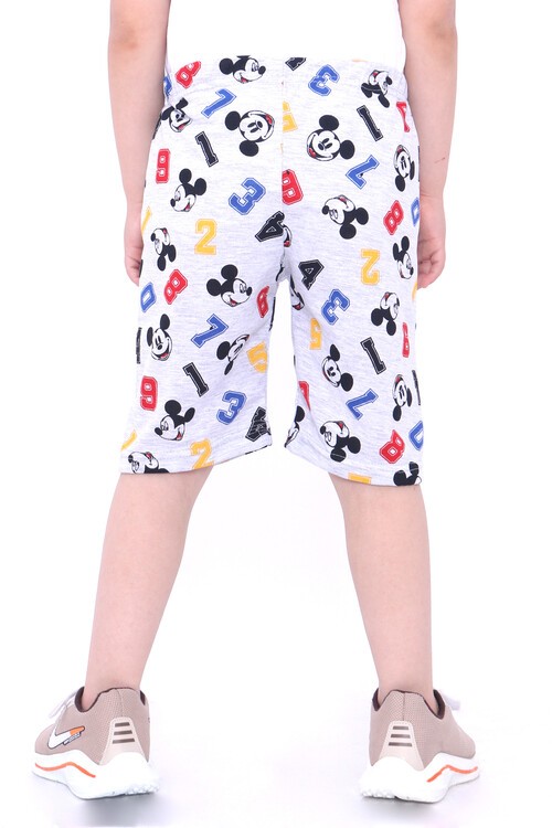 Erkek Çocuk Gri Fare Baskı 2-8 Yaş Kapri 5029