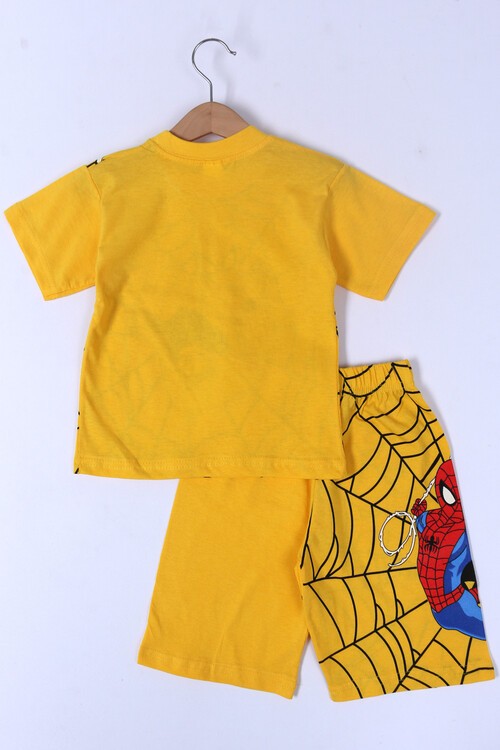 Erkek Çocuk Sarı Baskı 1-8 Yaş Şortlu Takım 6569-2