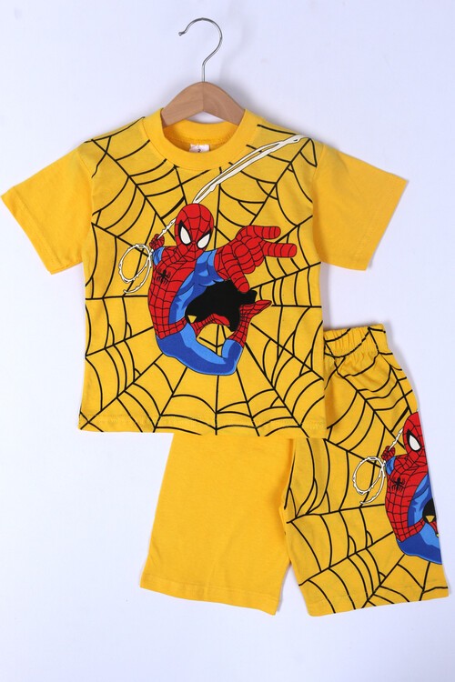 Erkek Çocuk Sarı Baskı 1-8 Yaş Şortlu Takım 6569-2