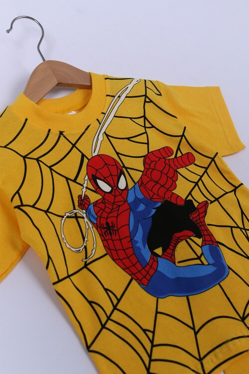 Erkek Çocuk Sarı Baskı 1-8 Yaş Şortlu Takım 6569-2