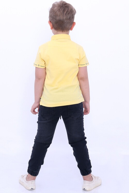 Erkek Çocuk Sarı Kaktüs Desenli 1-8 Yaş 2li Takım 5418