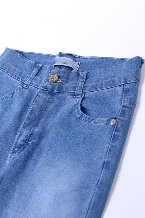 Genç Kız Açık Mavi Tırnaklı 12-17 Yaş Jean Pantolon 1024P