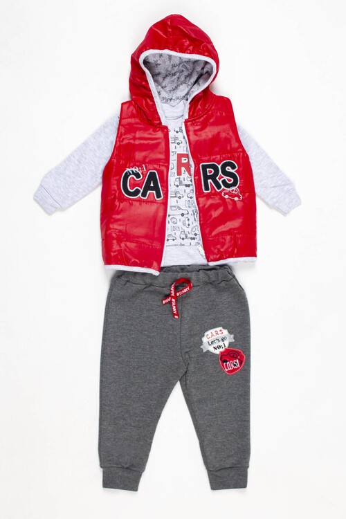 Erkek Bebek Araba Desenli 3lü Takım 6-18 Ay 13688