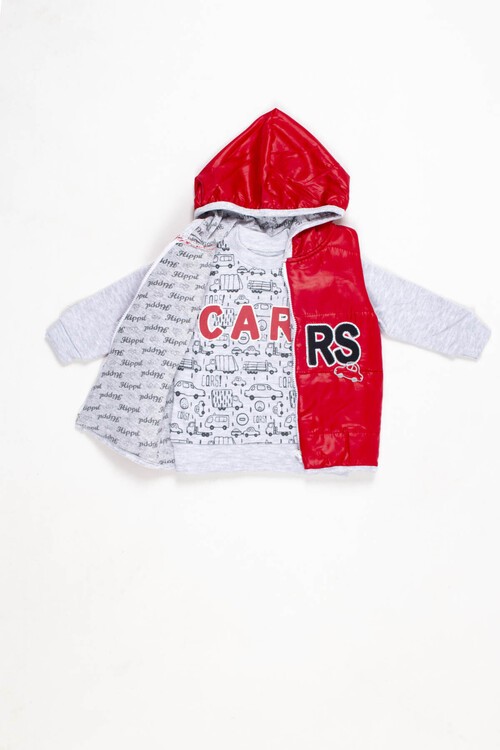 Erkek Bebek Araba Desenli 3lü Takım 6-18 Ay 13688