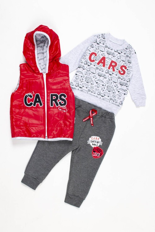 Erkek Bebek Araba Desenli 3lü Takım 6-18 Ay 13688