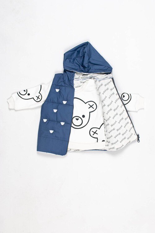 Erkek Bebek Hayvan Figürlü 3lü Takım 6-18 Ay 13691