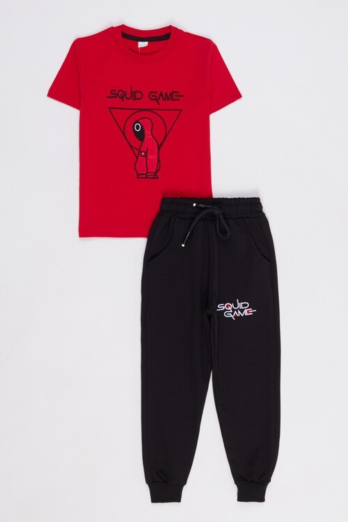 Erkek Çocuk Squid Game Nakışlı Yazlık Takım 1-8 Yaş 13810