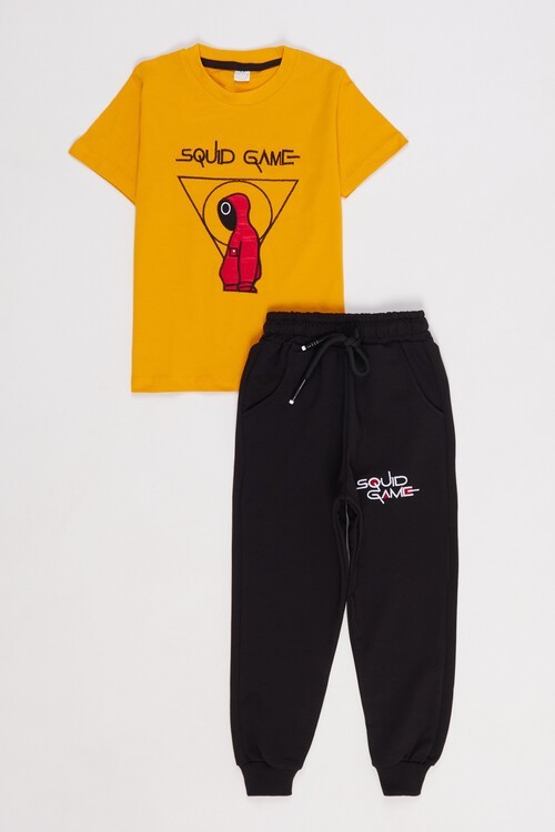 Erkek Çocuk Squid Game Nakışlı Yazlık Takım 1-8 Yaş 13810